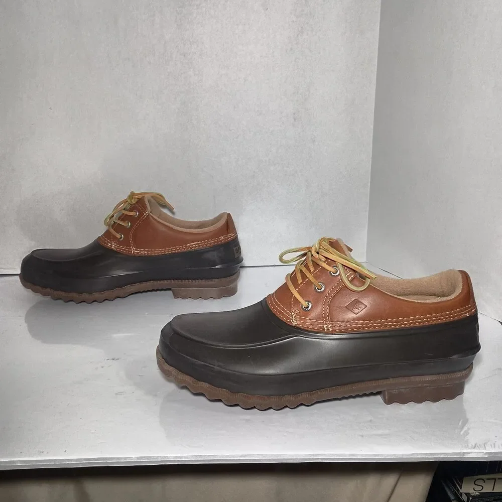 Sperry Top-Sider Duck Boots Mens 12M Brown Leather Low Cut Outdoors Workwear